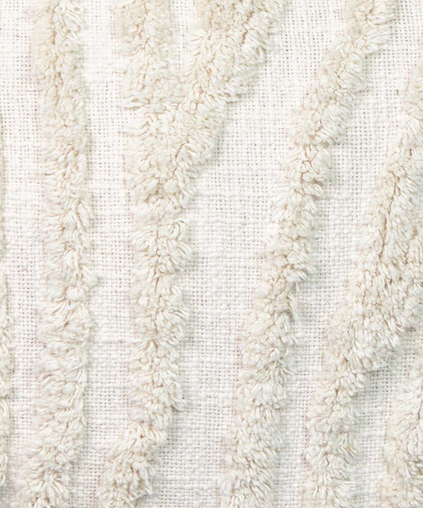 Ivory Echo Geometric Boho 100% Cotton Throw Pillow Cover with Tassels | 16x16