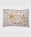 The Elysian Hand Embroidered | Beige | Cotton Chambray Throw Pillow Cover | 14x20