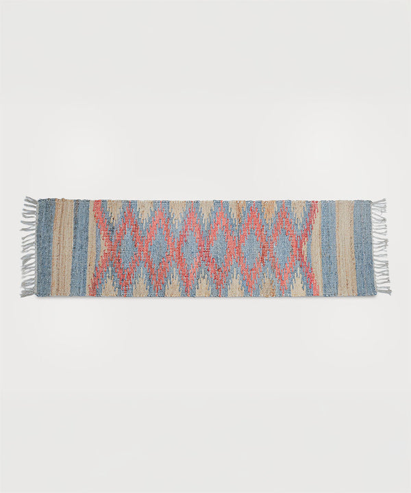 SUNSET MOSAIC JUTE RUNNER |16" x 60" |Premium Jute & Cotton Blend |Hand-woven Table Runner