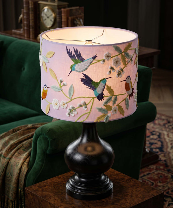 Botanical Bird Hand Embroidered Lampshade