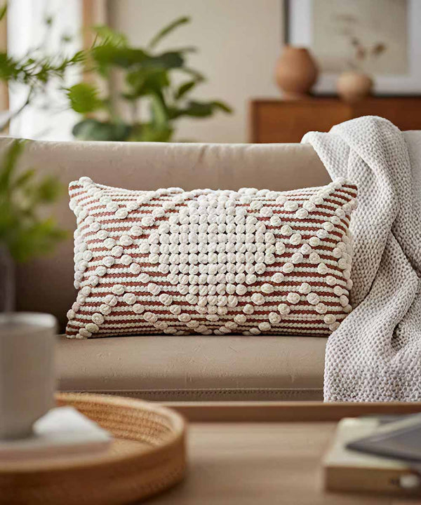 Arlo Pop Lumbar | Amber Rust | Throw Pillow Cover | 12x20