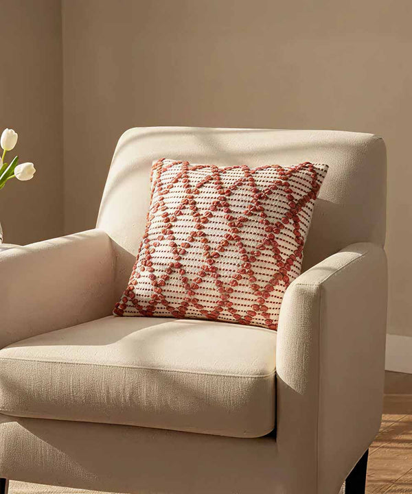 Diamond Drop Throw Pillow | Amber Rust | 100% cotton Throw Pillow Cover | 16x16