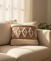 Mira Hand Tufted Bands Geometric Throw Pillow Cover | Rust Amber| 16x16
