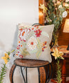 Vintage Botanica | Hand Embroidered Floral Throw Pillow Cover | 20x20