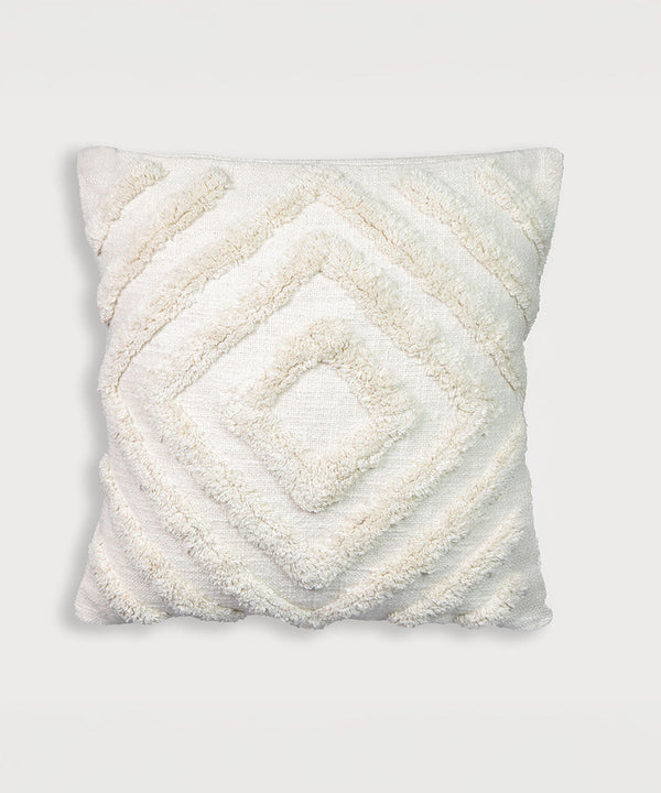 The Tula | Geometric Hand Tufted Ivory | Throw Pillow Cover | 16x16