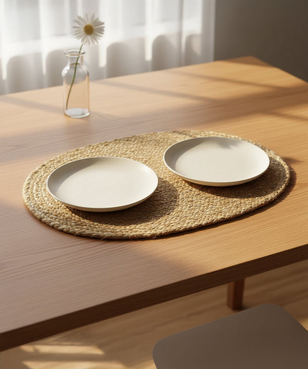 Sandstone Braided Jute Placemat – 100% Jute Hand Braided -Set of 2 / 4 / 6
