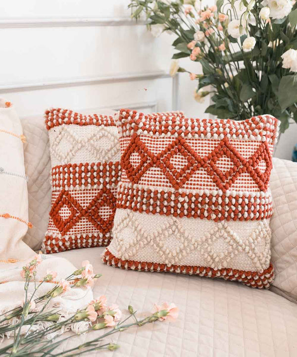Rusty Raga | Handwoven Throw Pillow Cover | 16x16