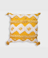 Mango Duet – Hand Tufted Geometric | 100% Cotton Throw Pillow Cover with Tassels | 16x16