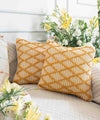 Diamond Drop | Cheerful Mustard Hand Tufted 100% Cotton Throw Pillow Cover | 16x16