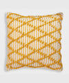 Diamond Drop | Cheerful Mustard Hand Tufted 100% Cotton Throw Pillow Cover | 16x16