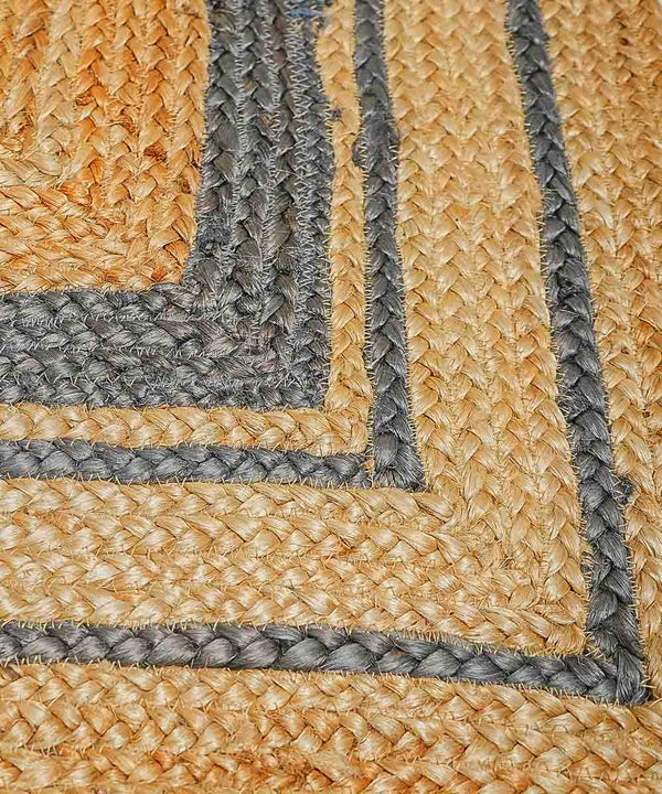 Midnight Frame100% Natural Jute Area Rug| 4 x 6 ft