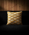 Diamond Drop | Cheerful Mustard Hand Tufted 100% Cotton Throw Pillow Cover | 16x16