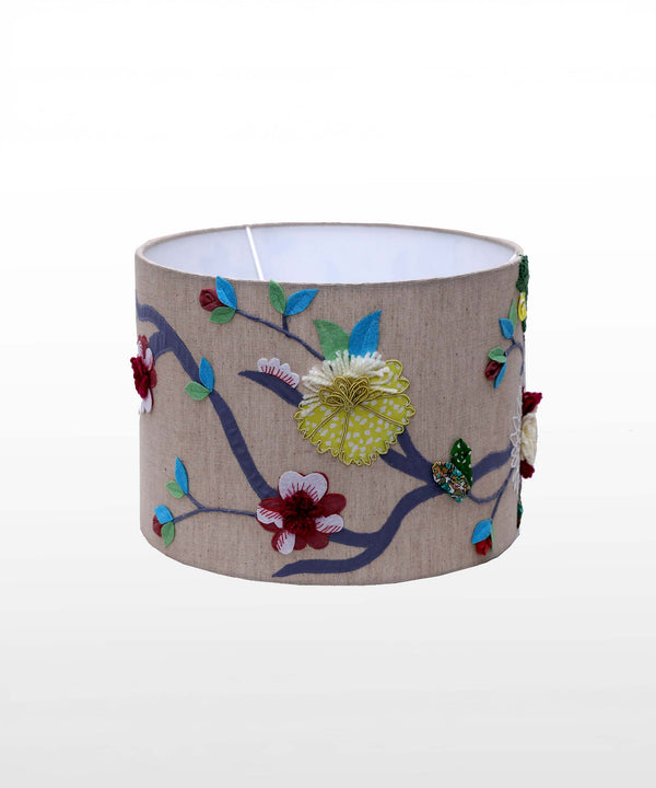 Feathered Fables Hand Embroidered Lampshade