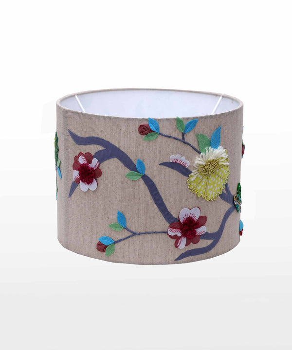 Feathered Fables Hand Embroidered Lampshade