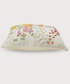 The Humming Bloom Hand Embroidered Throw Pillow Cover | 14x20 | 100% Cotton