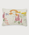 The Humming Bloom Hand Embroidered Throw Pillow Cover | 14x20 | 100% Cotton