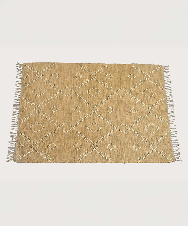 Nomad Lines Handwoven Jute & Wool Rug – Natural Fiber Blend | 5 x 7 ft