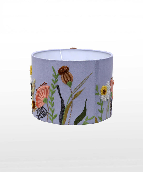 Blush and Bloom Hand Embroidered Lampshade