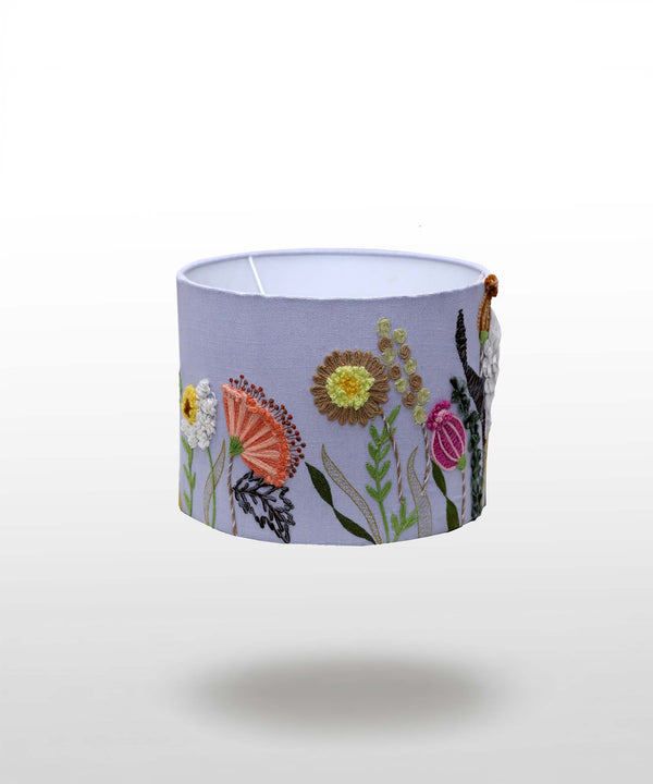 Blush and Bloom Hand Embroidered Lampshade
