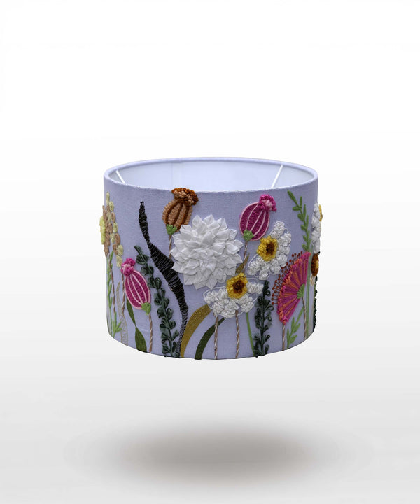 Blush and Bloom Hand Embroidered Lampshade