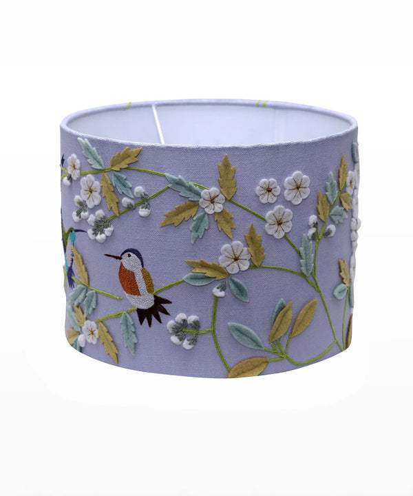 Botanical Bird Hand Embroidered Lampshade