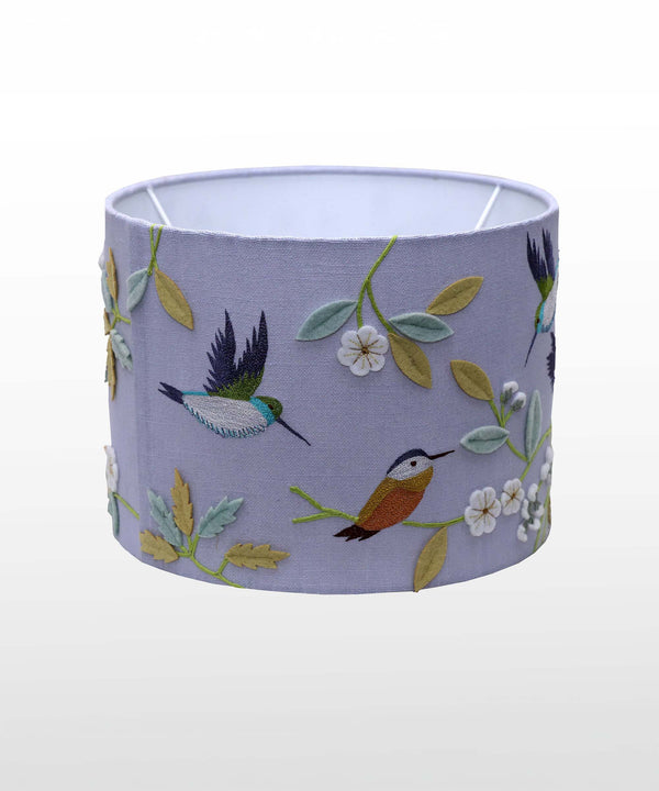 Botanical Bird Hand Embroidered Lampshade