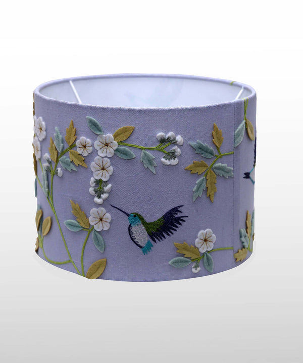 Botanical Bird Hand Embroidered Lampshade
