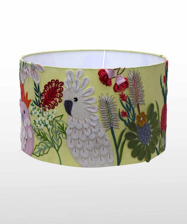Cockatoo Carnival Hand Embroidered Lampshade