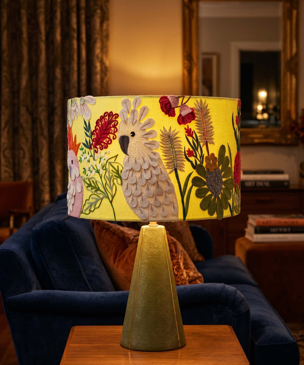 Cockatoo Carnival Hand Embroidered Lampshade