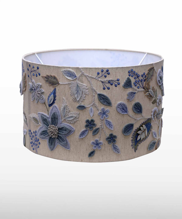Flora Doodle Hand Embroidered Lampshade