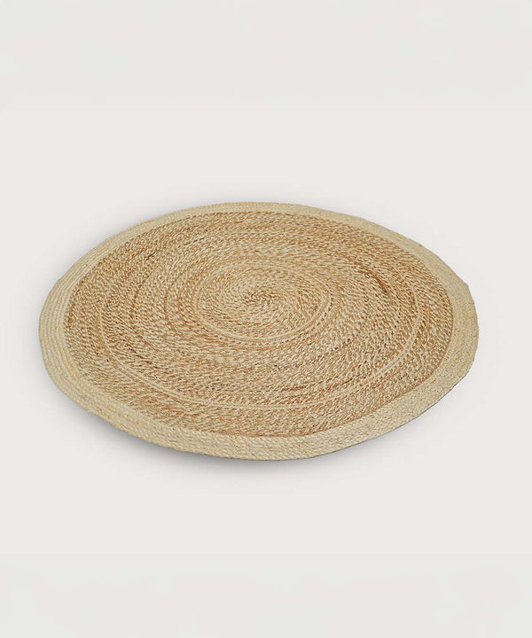 Coconut Swirl Jute Rug | Warm Honey Beige 100% Natural Jute | 48 x 48 inches