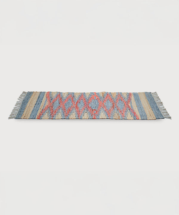 SUNSET MOSAIC JUTE RUNNER |16" x 60" |Premium Jute & Cotton Blend |Hand-woven Table Runner