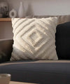 The Tula | Geometric Hand Tufted Ivory | Throw Pillow Cover | 16x16