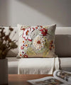 Vintage Botanica | Hand Embroidered Floral Throw Pillow Cover | 20x20