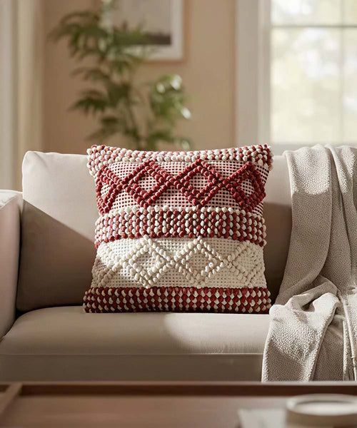 Rusty Raga | Handwoven Throw Pillow Cover | 16x16