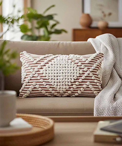 Arlo Pop Lumbar | Amber Rust | Throw Pillow Cover | 12x20