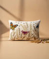 Butterfly Bloom | Hand Embroidered Decorative Throw Pillow Cover | 14x20