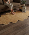 Asymmetrical Scalloped Bloom – 100% Natural Jute | 2 x 4 ft